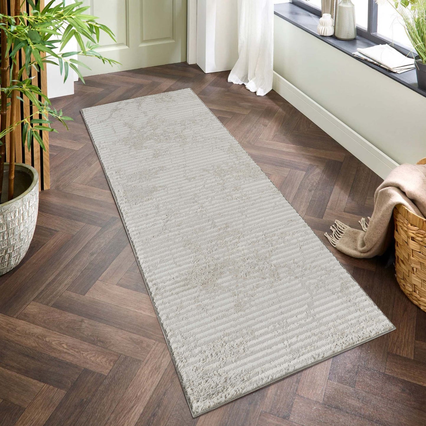 Perla Metallic Abstract Rug - Molten Beige