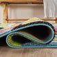 Rainbow Block carved rug, close-up pile detail 2