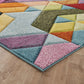 Rainbow Mosaic carved rug, close-up pile detail