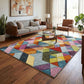 Rainbow Mosaic carved rug, in a room setting