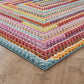 Rainbow Braided carved rug, close-up pile detail