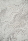 Grey Perla Resin abstract rug, styled view
