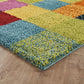 Multicolour Rio Rubix geometric rug, close-up pile detail