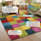 Multicolour Rio Rubix geometric rug, styled view