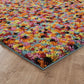 Multicolour Rio Pixel geometric rug, close-up pile detail