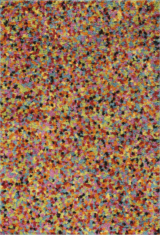 Multicolour Rio Pixel geometric rug, flat portrait view