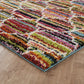 Multicolour Rio Trellis geometric rug, close-up pile detail