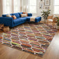 Multicolour Rio Trellis geometric rug, in a room setting 2