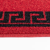 Havana Greek Key Door Mat - Red Black