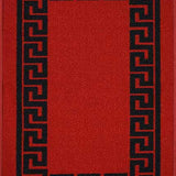 Havana Greek Key Door Mat - Red Black