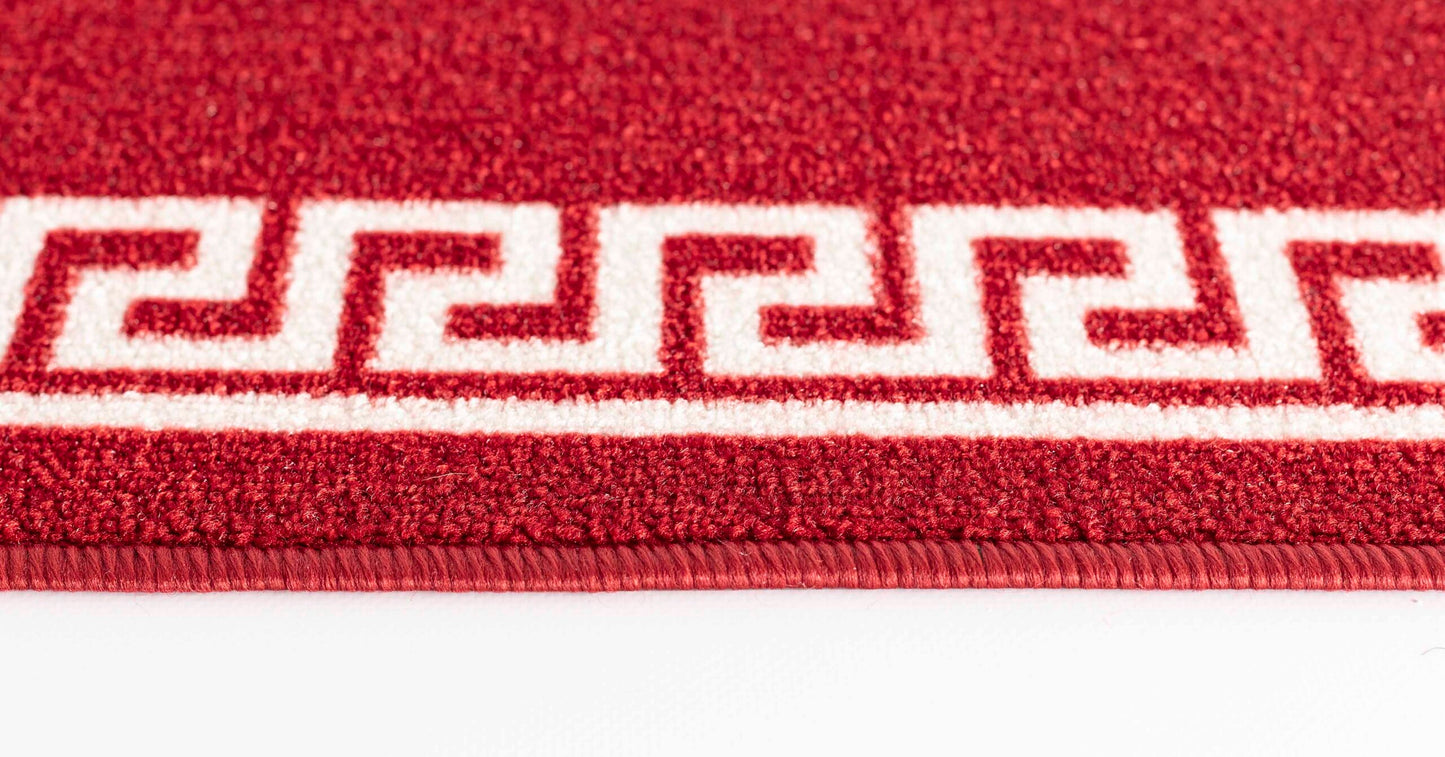 Havana Greek Key Door Mat - Red White