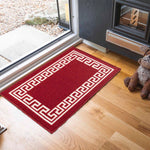 Havana Greek Key Door Mat - Red White