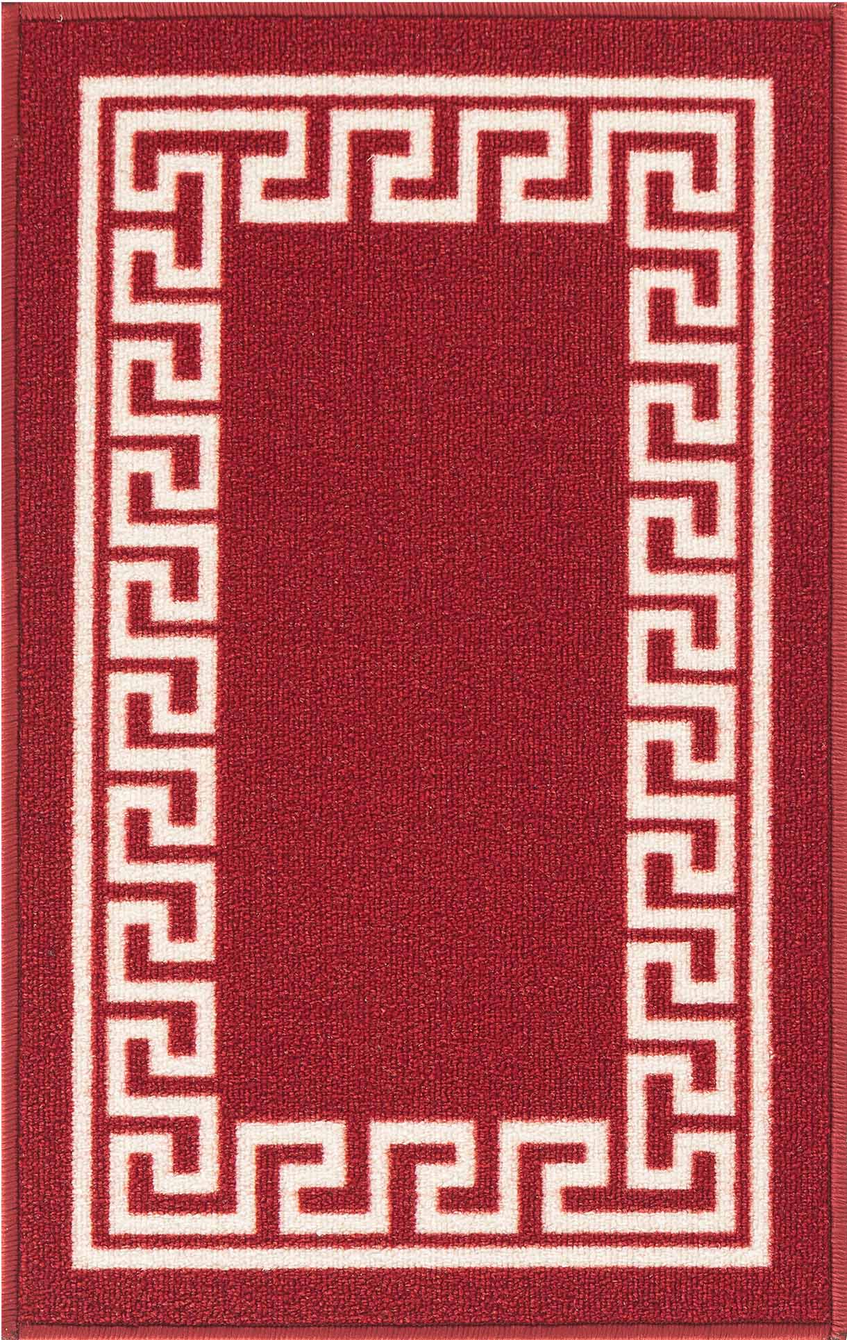 Havana Greek Key Door Mat - Red White
