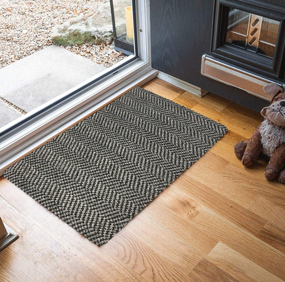 Taupe Richmond Herringbone kitchen mat, in a room setting