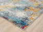 Multicolour San Marino Abstract traditional rug, corner fold detail