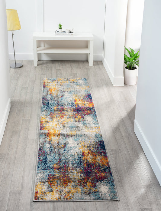 Multicolour San Marino Abstract traditional rug, in a room setting 2
