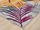 Multicolour San Marino Botanica traditional rug, corner fold detail
