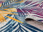 Multicolour San Marino Botanica traditional rug, rolled view