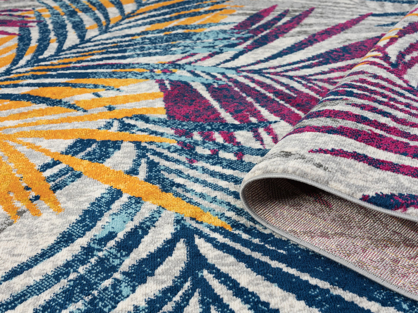 Multicolour San Marino Botanica traditional rug, rolled view