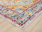Multicolour San Marino Heritage traditional rug, corner fold detail