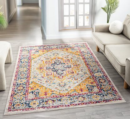 Multicolour San Marino Heritage traditional rug, in a room setting