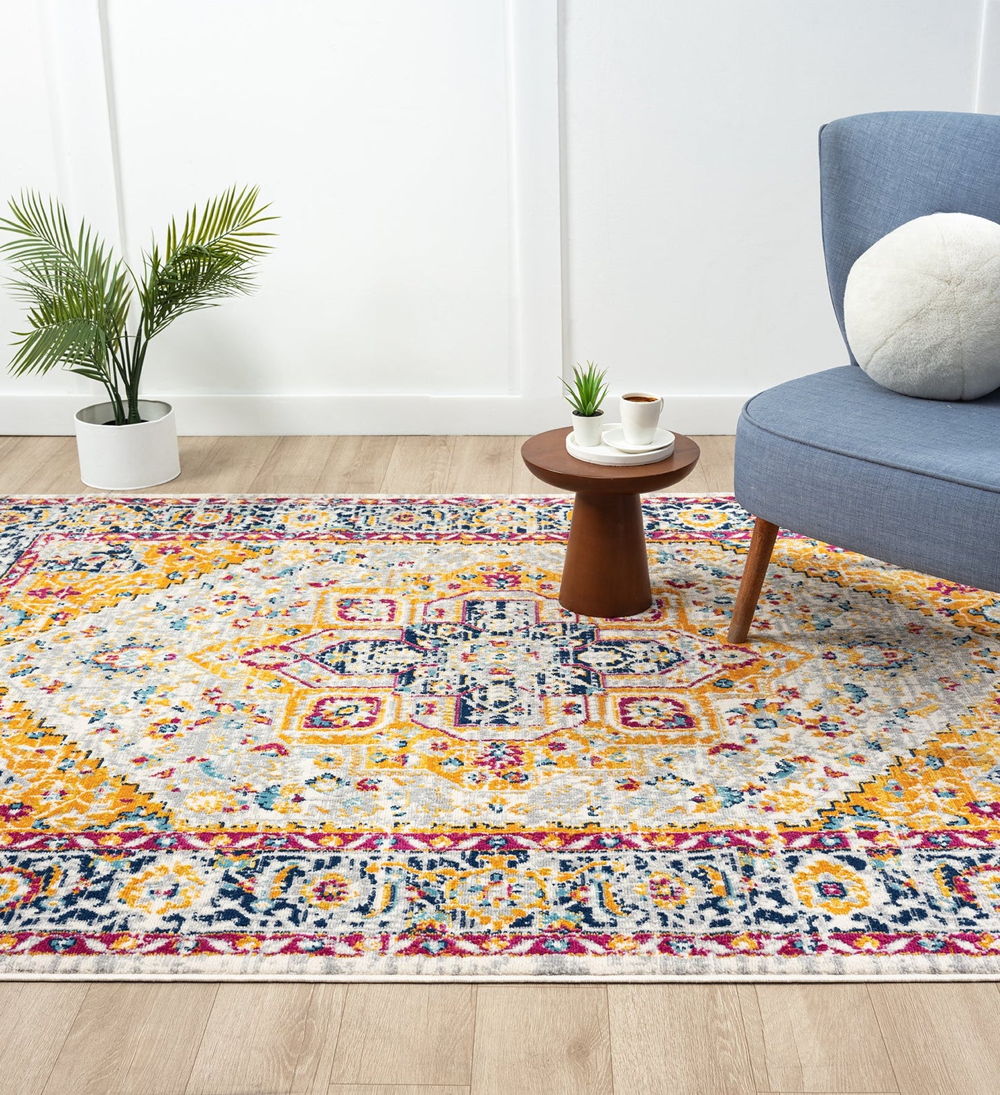 Multicolour San Marino Heritage traditional rug, in a room setting 2
