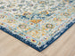 Multicolour San Marino Medallion traditional rug, corner fold detail
