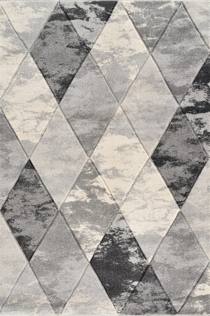 Santiago Carved Abstract Rug - Blend Grey