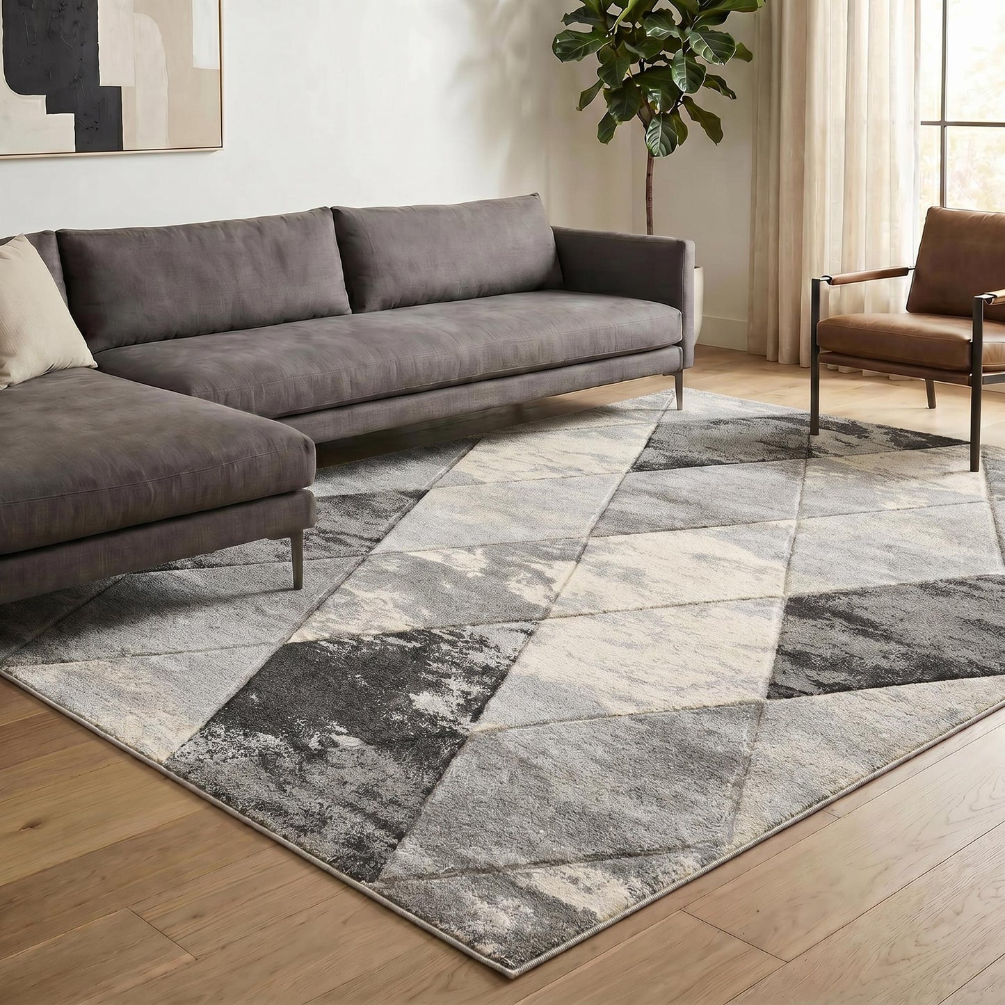 Santiago Carved Abstract Rug - Blend Beige