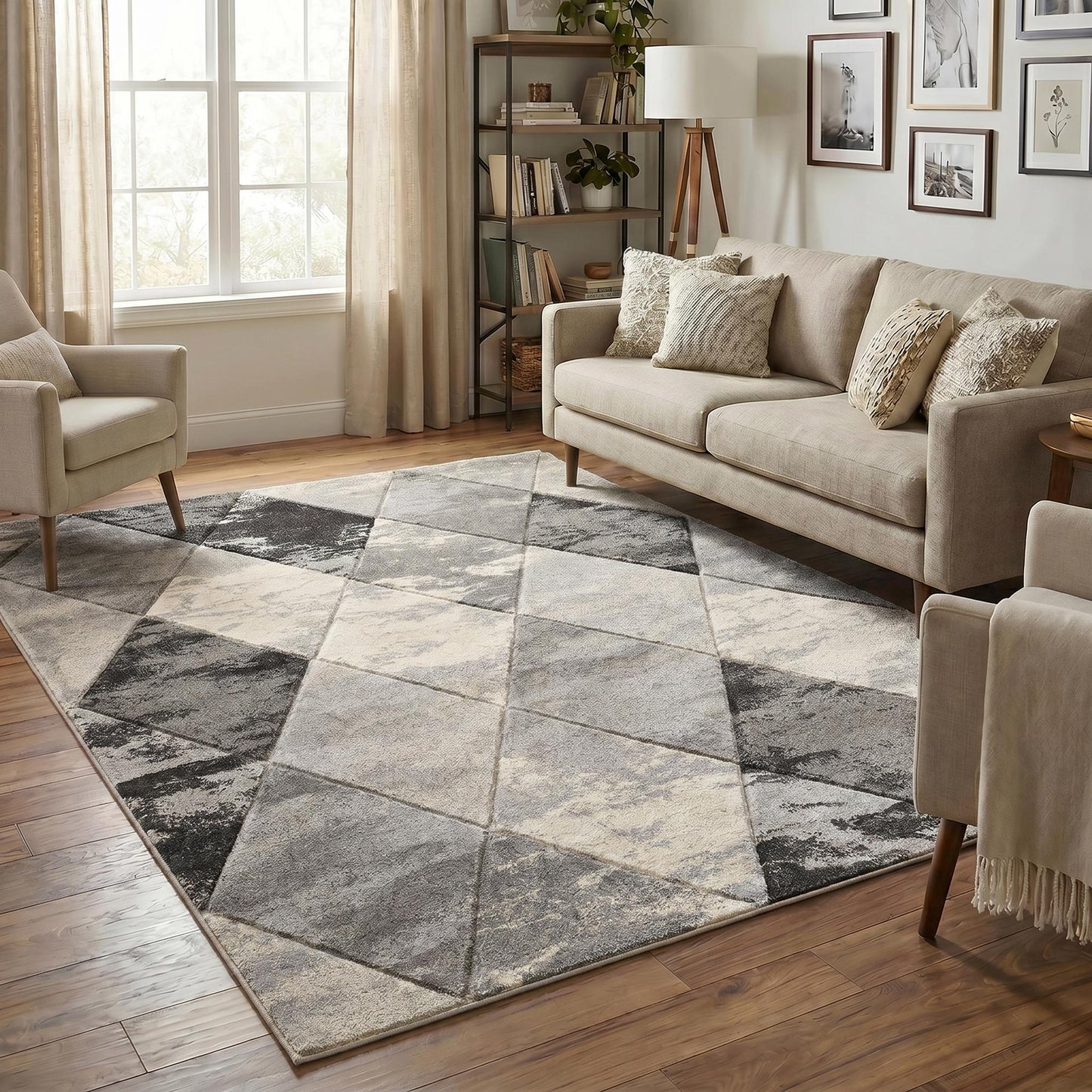 Santiago Carved Abstract Rug - Blend Beige