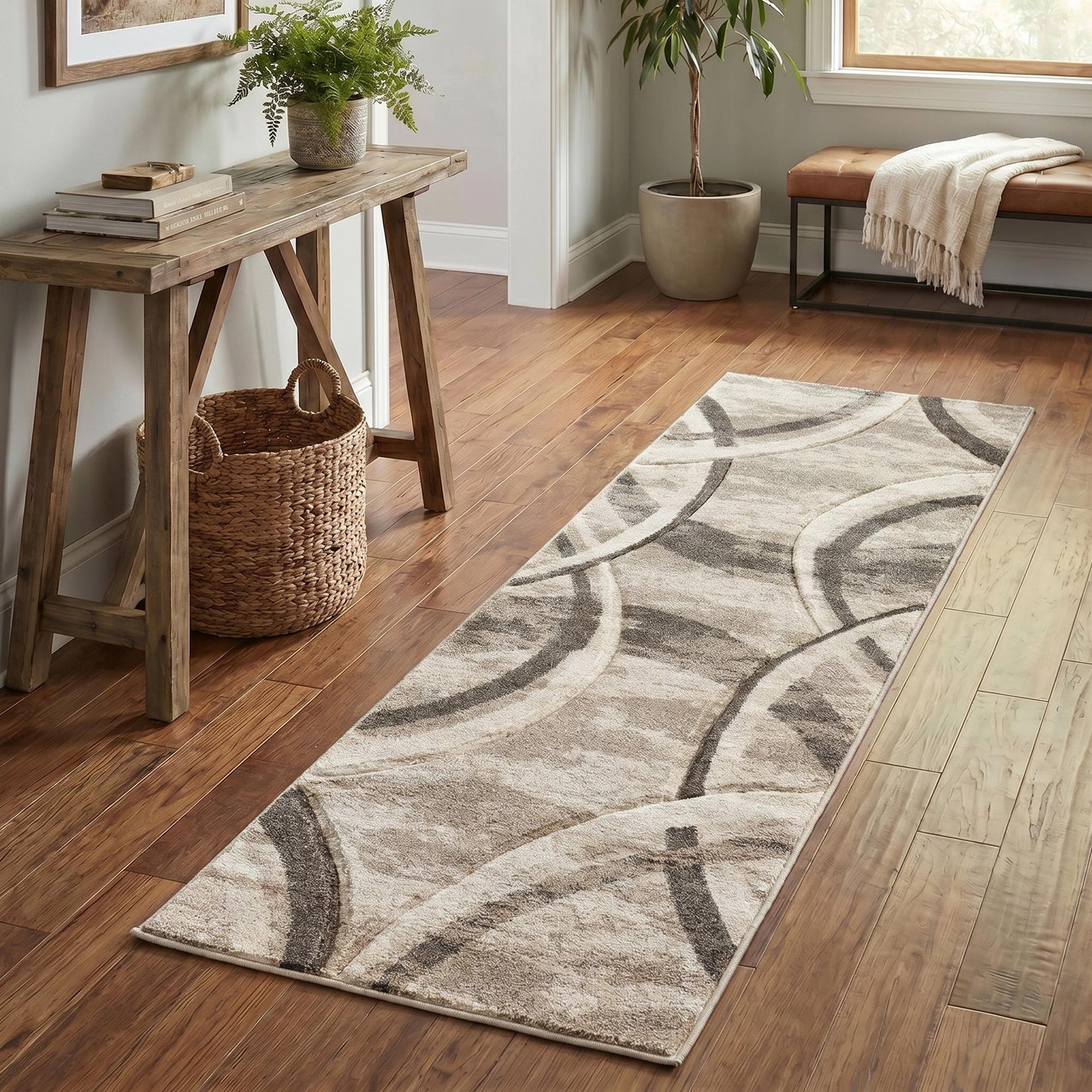 Santiago Carved Abstract Rug - Curve Grey