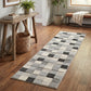 Santiago Carved Abstract Rug - Grid Beige