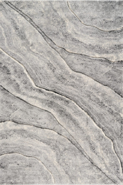Santiago Carved Abstract Rug - Quarry Grey