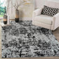 Serenity Metallic Abstract Rug - Lines Grey