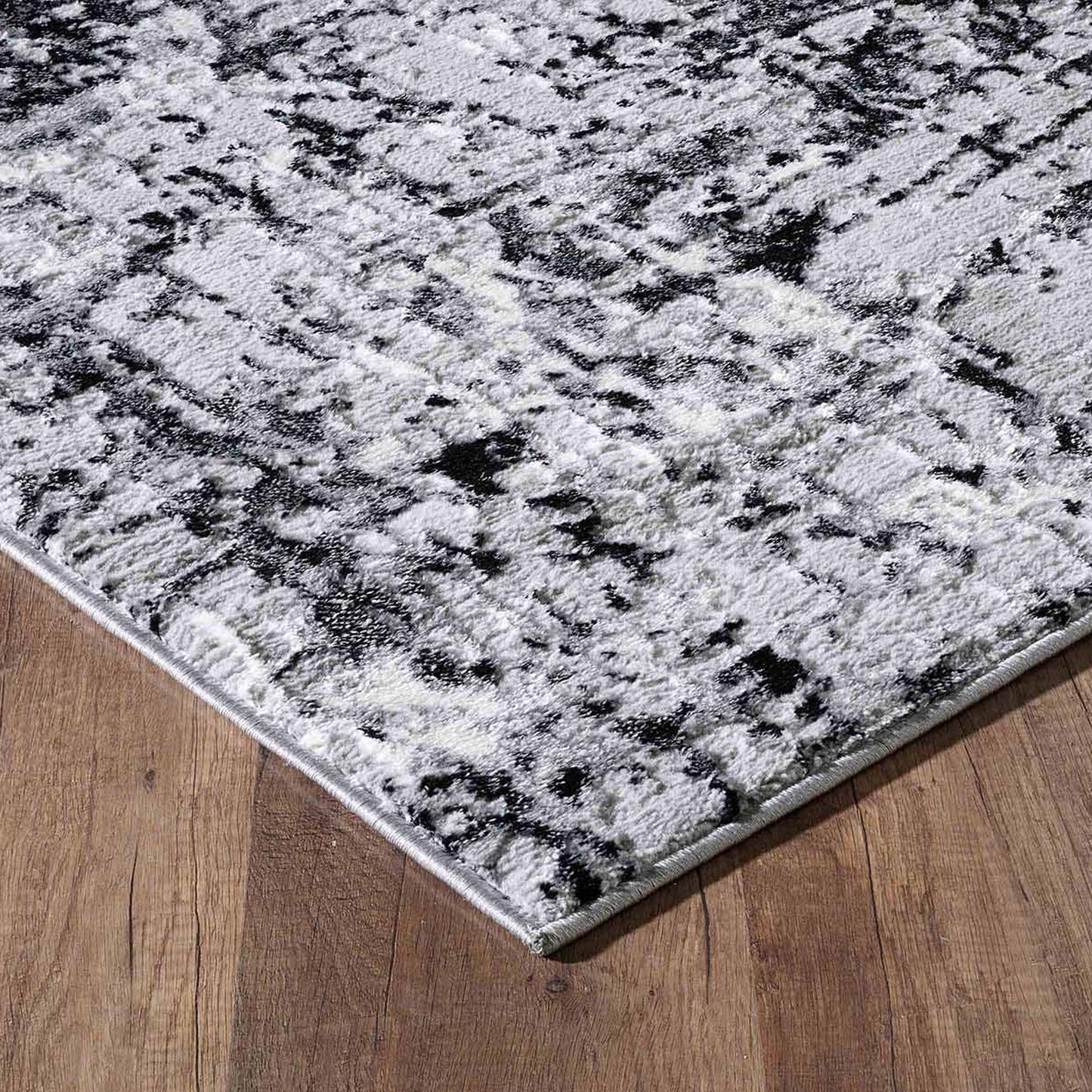 Serenity Metallic Abstract Rug - Abrasion Grey