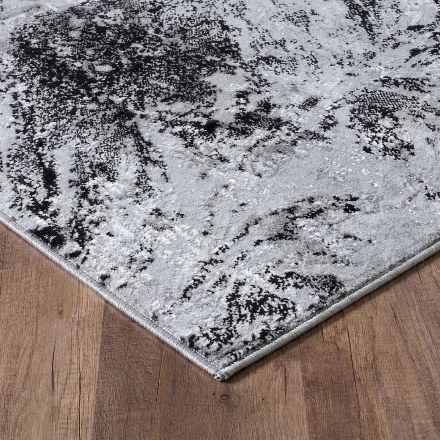 Serenity Metallic Abstract Rug - Water Flow Stone