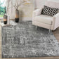 Serenity Metallic Abstract Rug - Lines Grey