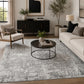 Serenity Metallic Abstract Rug - Lines Grey