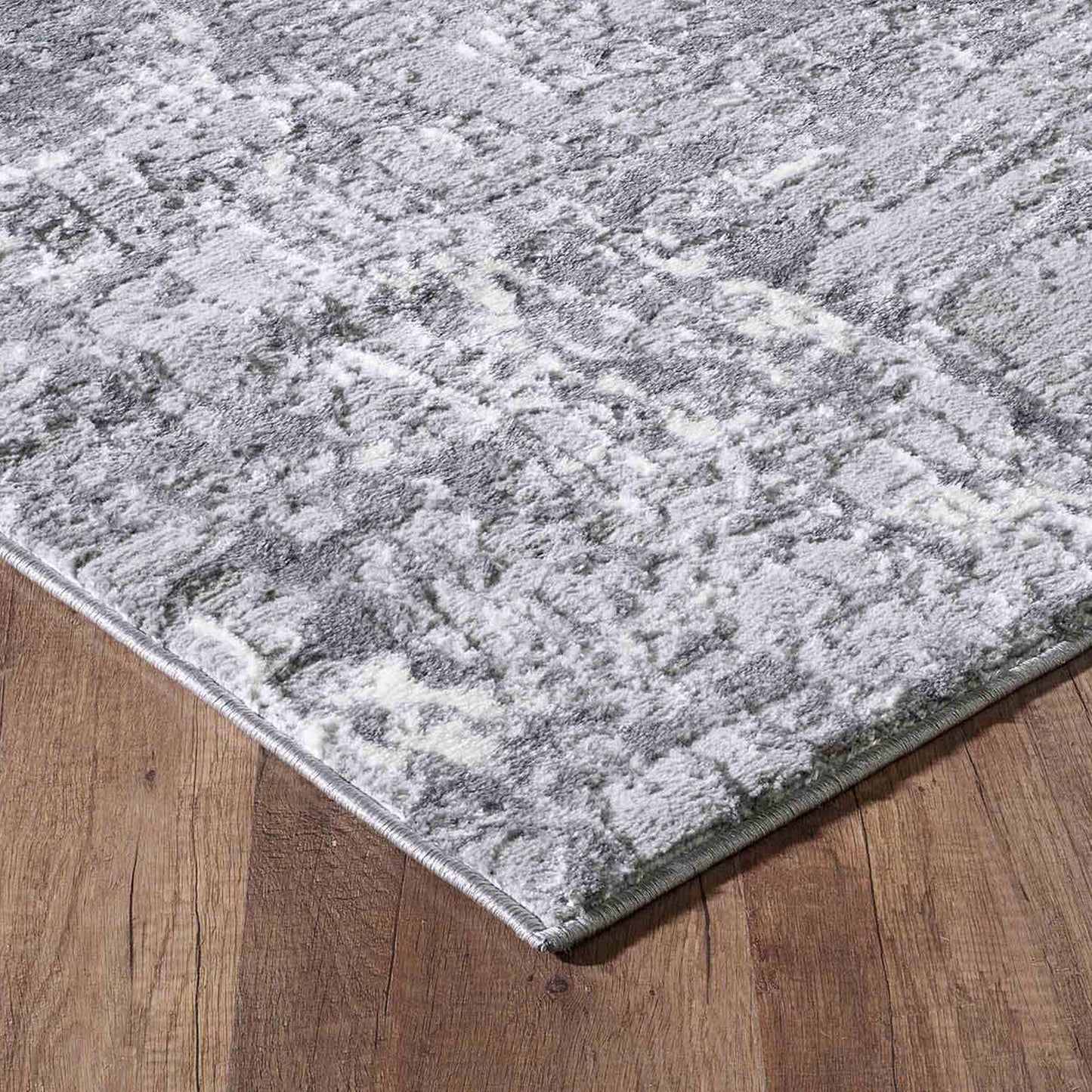 Serenity Metallic Abstract Rug - Lines Grey