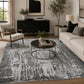 Serenity Metallic Abstract Rug - Abrasion Grey