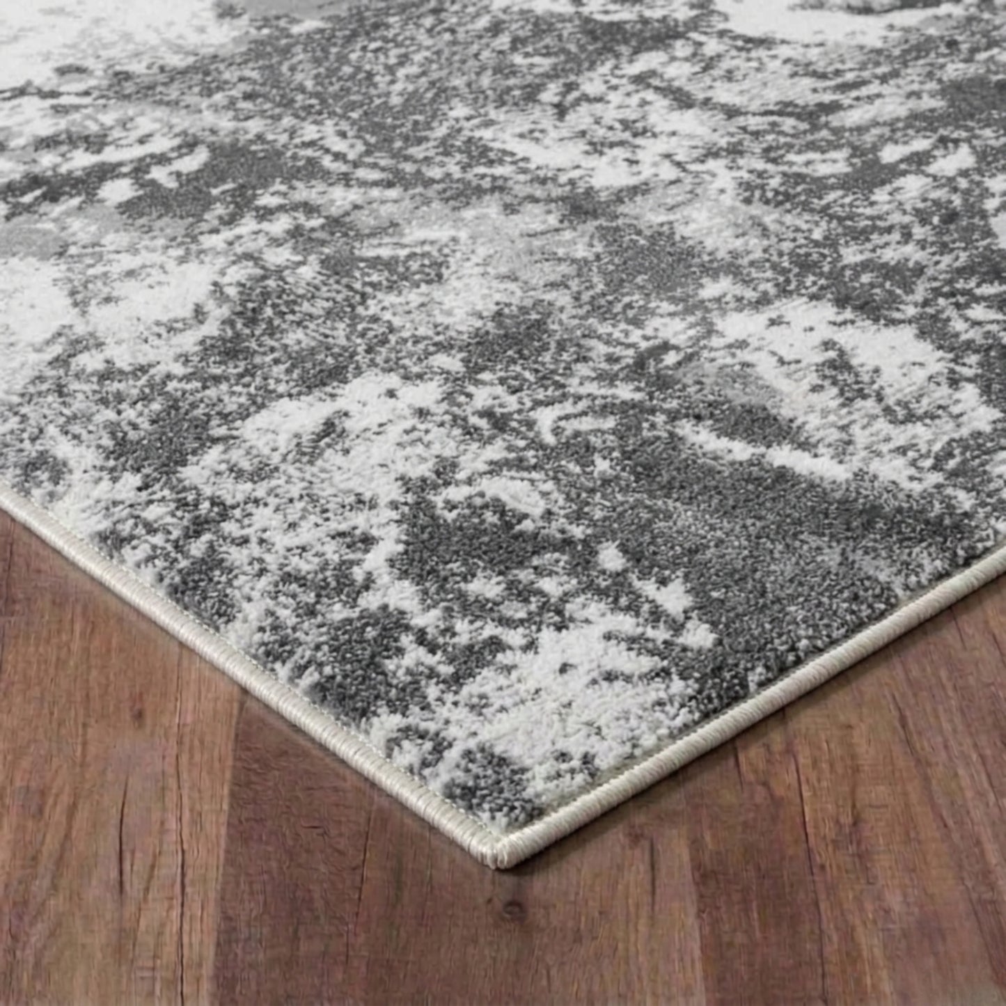 Serenity Metallic Abstract Rug - Sprayed Black