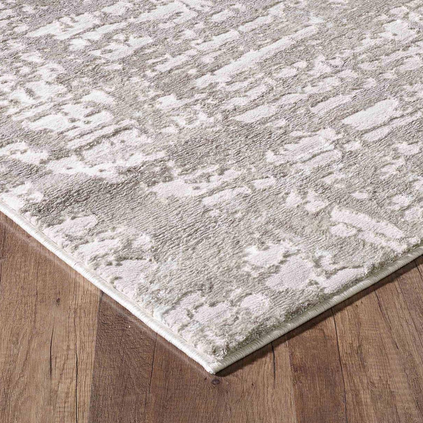 Serenity Metallic Abstract Rug - Lines Grey