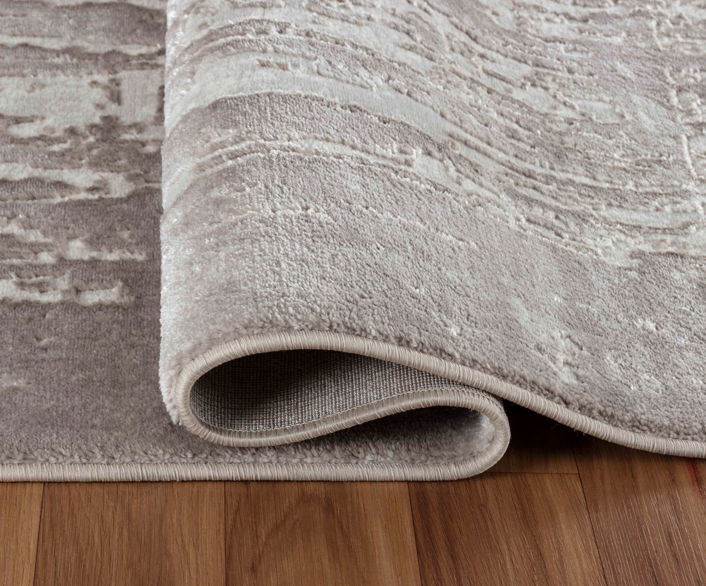 Serenity Metallic Abstract Rug - Abrasion Grey