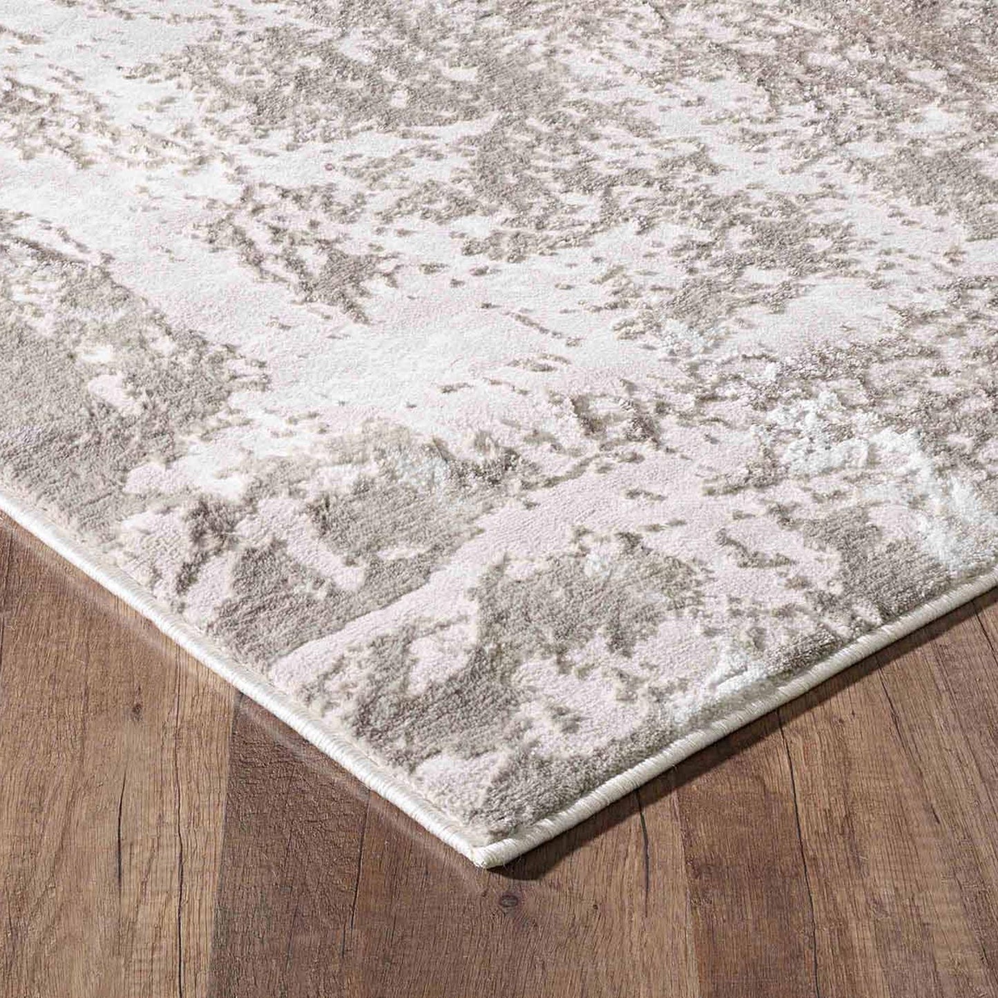 Serenity Metallic Abstract Rug - Abrasion Grey