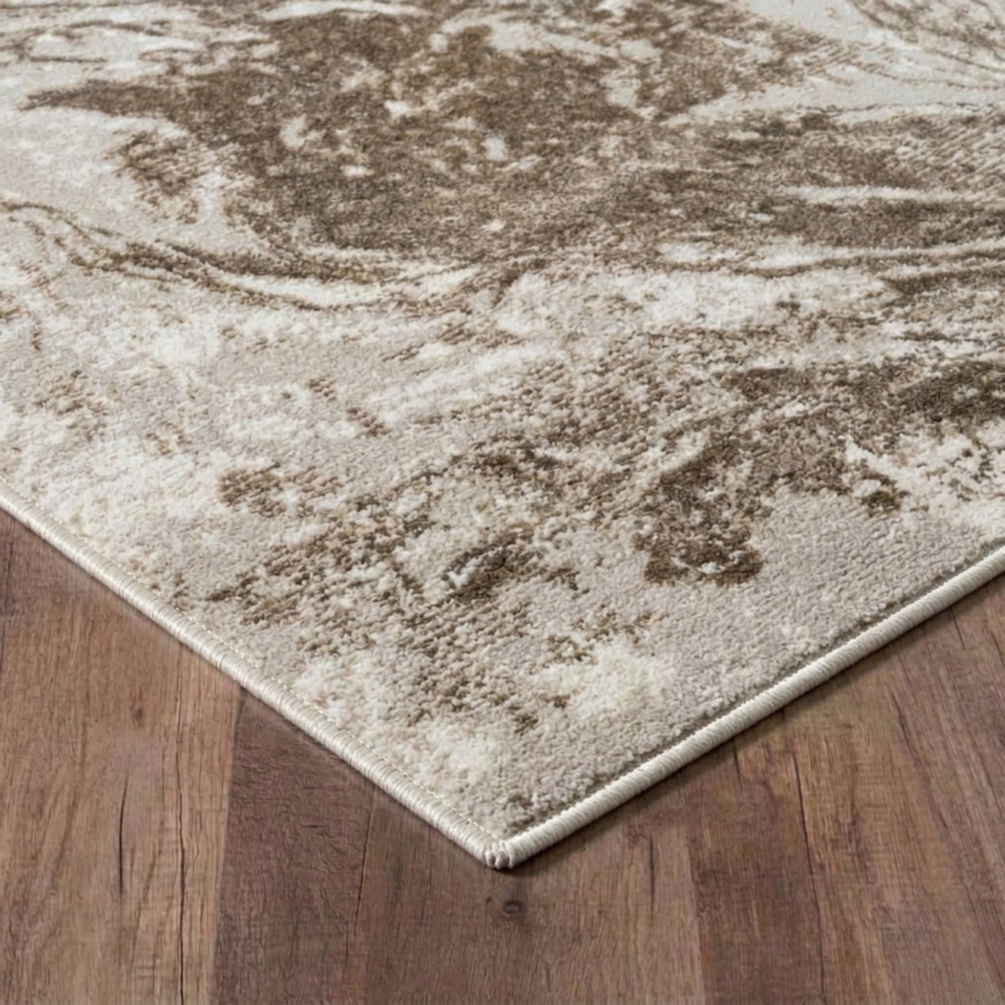 Serenity Metallic Abstract Rug - Water Flow Stone