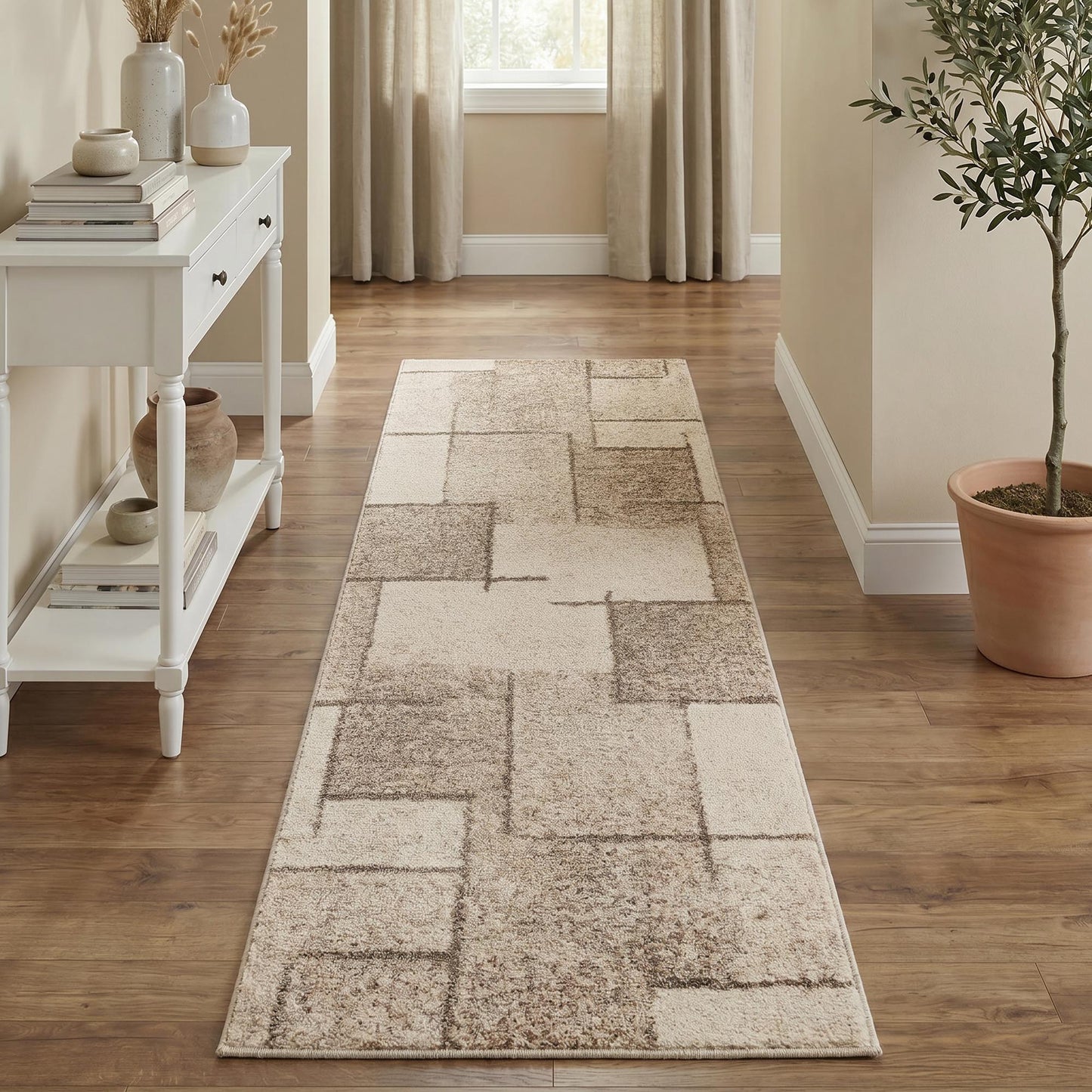 Rhodes Neutral Geometric Rug - Sketch Sage