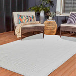 Sky Bordered Outdoor Rug - Silver