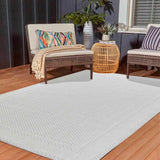 Sky Bordered Outdoor Rug - Silver