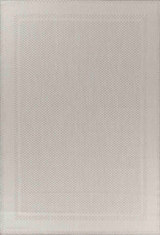Sky Bordered Outdoor Rug - Silver