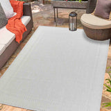 Sky Bordered Outdoor Rug - Silver